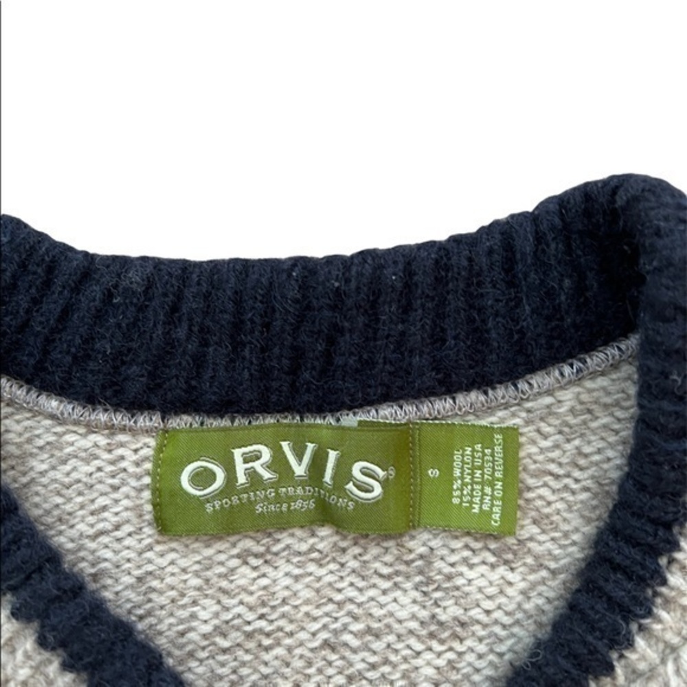 Orvis Gray Wool Two Button Sweater Pullover - image 7